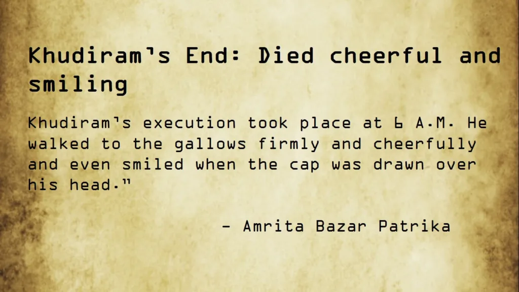 The Inspiring Tale of Khudiram Bose - A Brave Revolutionary 5 Khudiram's End