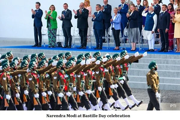 India-Canada Dispute and Its Global Ramifications 2 Narendra Modi at Bastille Day celebration