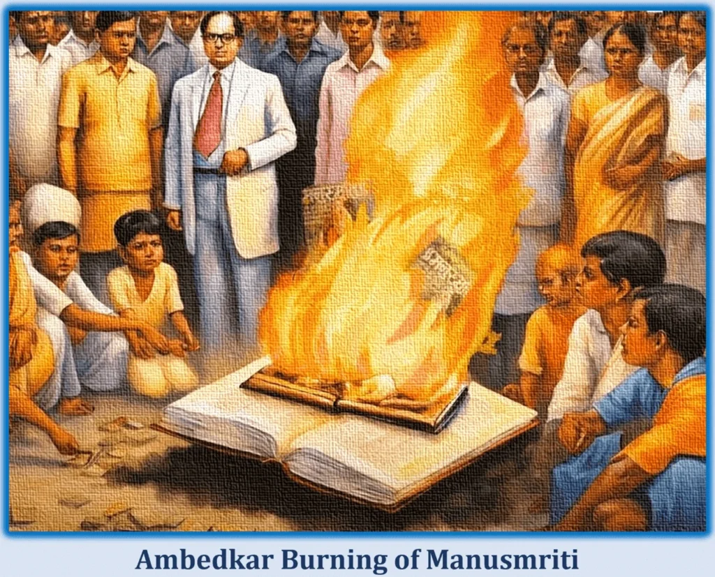 Dr. B.R. Ambedkar: An Architect of Social Equality and An Inspiration for Future Generations 8 Ambedkar Burning of Manusmriti