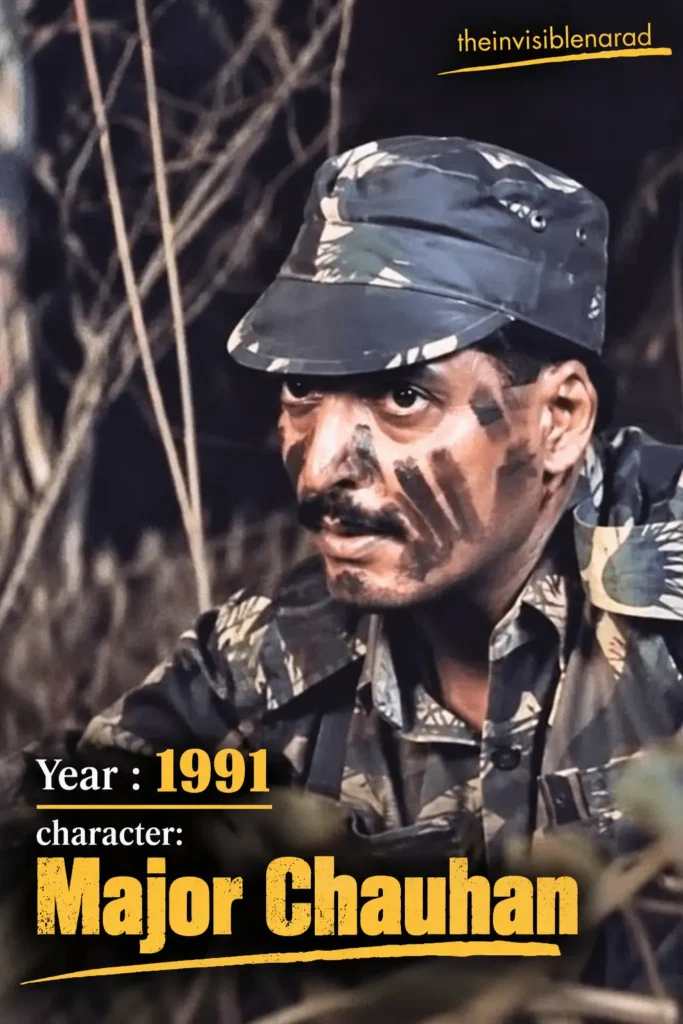 Nana Patekar (1951–2026): The Unconventional Actor Who Redefined Intensity in Indian Cinema 4 Major Chauhan_ Jungle Ambush Poster